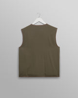 wax london men's Paragon - Natural Reversible Nylon And Wool Gilet