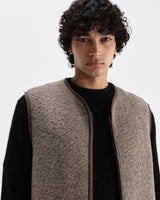wax london men's Paragon - Natural Reversible Nylon And Wool Gilet
