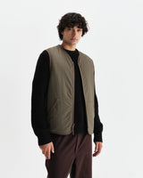 wax london men's Paragon - Natural Reversible Nylon And Wool Gilet