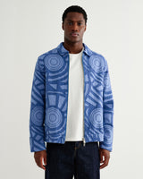 wax london men's Park - Bright Blue Tonal Applique Jacket