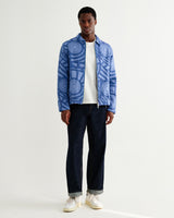 wax london men's Park - Bright Blue Tonal Applique Jacket