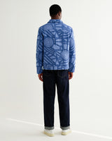 wax london men's Park - Bright Blue Tonal Applique Jacket