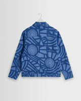 wax london men's Park - Bright Blue Tonal Applique Jacket
