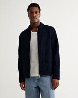 wax london men's Park - Navy Tonal Applique Jacket