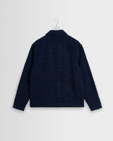 wax london men's Park - Navy Tonal Applique Jacket