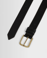wax london men's Paton - Dark Brown Embroidered Leather Belt