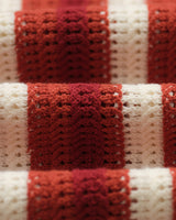 Porto - Ecru And Orange Stripe Crochet Knitted Shirt