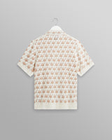 wax london men's Porto - Ecru Splash Crochet Shirt