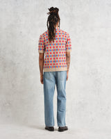 wax london men's Porto - Multicolour Splash Crochet Shirt