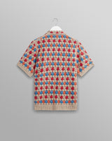 wax london men's Porto - Multicolour Splash Crochet Shirt