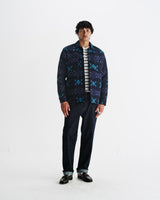 Otto - Navy And Teal Blanket Quilted Overshirt