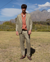 Fintry - Khaki Linen Single-Breasted Blazer