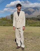 Vigo - Natural Linen Double-Breasted Blazer