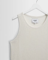wax london men's Prim - Ecru Open Knit Vest