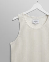 wax london men's Prim - Ecru Open Knit Vest
