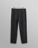 wax london men's Raleigh - Charcoal Herringbone Pleated Trousers