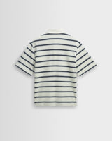 Redman - Ecru Textured Stripe Organic Cotton Polo Shirt