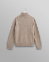 wax london men's Ridgeway - Natural Donegal Roll Neck Jumper