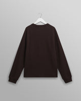wax london men's Riley - Dark Brown Structured Waffle Crewneck Jumper