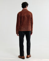 wax london men's Robin - Brown Suede Chore Jacket