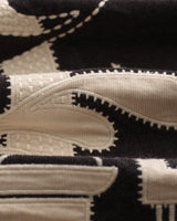 wax london men's Rockley - Black And Ecru Applique Velvet Overshirt