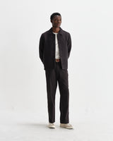 wax london men's Rockley - Black Floral Quilted Cotton Overshirt