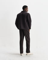 wax london men's Rockley - Black Floral Quilted Cotton Overshirt