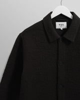 wax london men's Rockley - Black Floral Quilted Cotton Overshirt