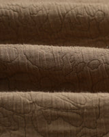 wax london men's Rockley - Brown Floral Quilted Cotton Overshirt