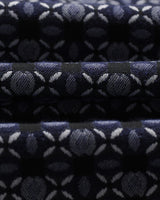 wax london men's Rockley - Navy Geometric Jacquard Overshirt