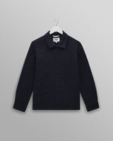 wax london men's Rockley - Navy Honeycomb Jacquard Overshirt