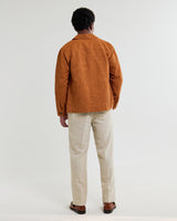wax london men's Rockley - Rust Honeycomb Jacquard Overshirt