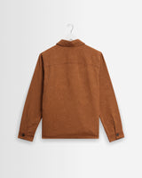 wax london men's Rockley - Rust Honeycomb Jacquard Overshirt