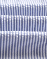 wax london men's Rove - Blue Striped Cotton Seersucker Shirt