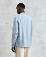 wax london men's Rove - Light Blue Linen Shirt