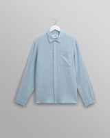 wax london men's Rove - Light Blue Linen Shirt