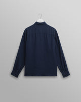 wax london men's Rove - Navy Linen Shirt