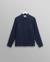 wax london men's Rove - Navy Linen Shirt