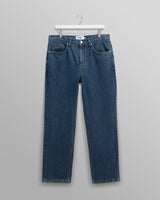 wax london men's Russell - Mid Blue Straight Fit Denim Jeans