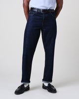 wax london men's Russell - Rinse Wash Selvedge Straight Fit Denim Jeans