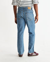 wax london men's Russell - Vintage Blue Straight Fit Denim Jeans