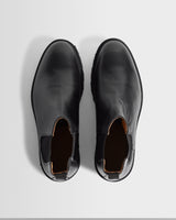 wax london men's S.T. Valentin - Black Grained Italian Leather Chelsea Boots