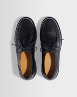 wax london men's S.T. Valentin - Black Grained Italian Leather Deck Shoes