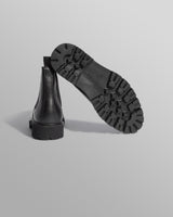 wax london men's S.T. Valentin - Black Grained Leather Chelsea Boots