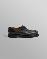 wax london men's S.T. Valentin - Black Grained Leather Deck Shoes