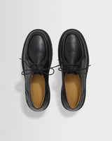 wax london men's S.T. Valentin - Black Italian Leather Chunky Sole Deck Shoes