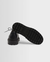 wax london men's S.T. Valentin - Black Italian Leather Chunky Sole Deck Shoes