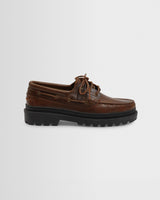 S.T. Valentin - Brown Italian Leather Chunky Sole Boat Shoes