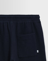 Sam - Navy Textured Waffle Shorts