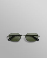 wax london men's Savona - Silver Metal Rectangular Sunglasses